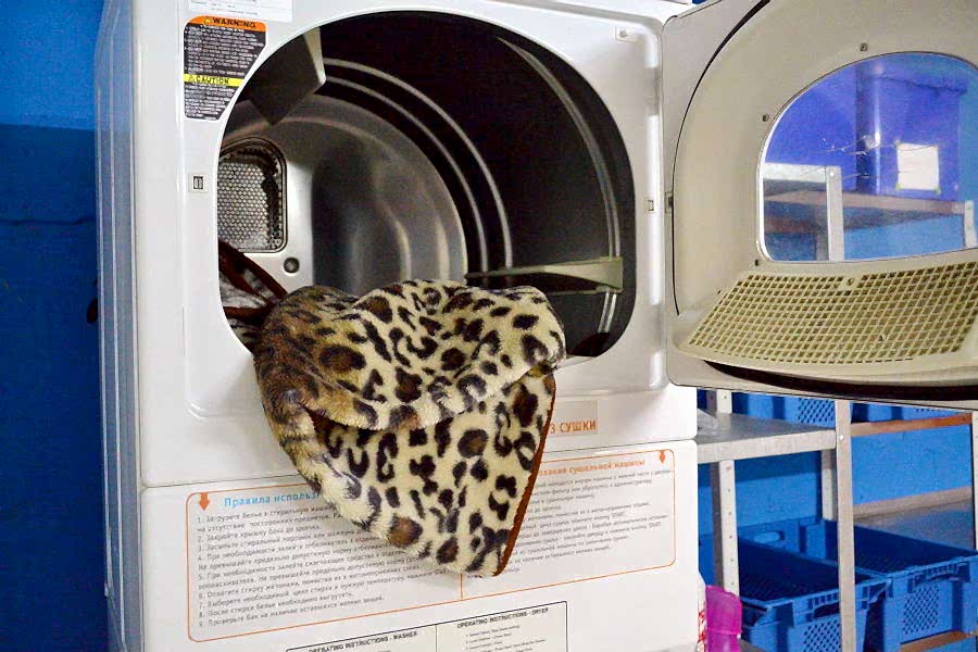 Сушка пледа в прачечной "Место стирки"